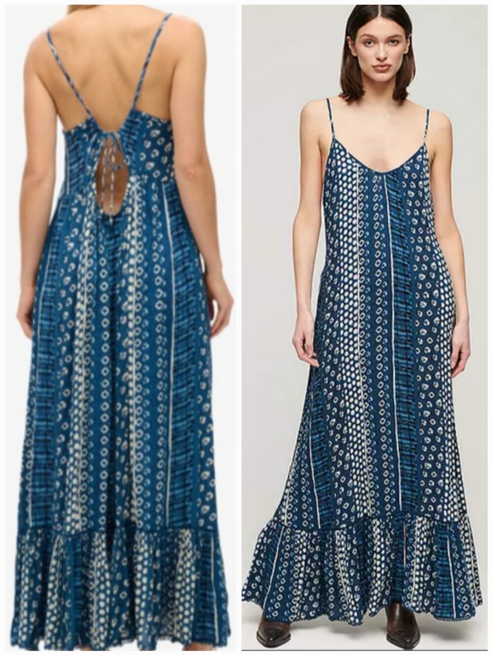 Superdry Indigo Print Batik Maxi Dress